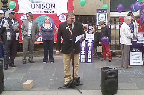 UNISON Fife branch demonstrates at Dundee