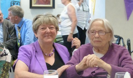 UNISON Northern Ireland regional secretary Patricia McKeown with a 103-year-old care home resident