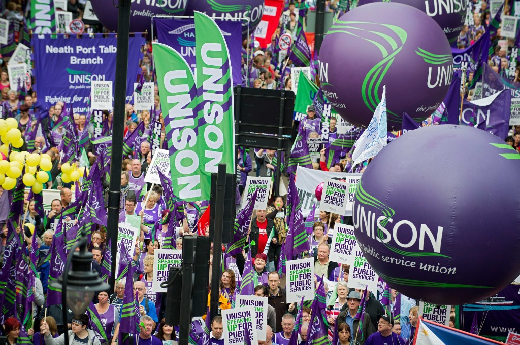 UNISON people at a large demonstration