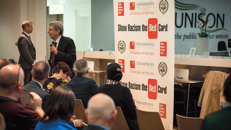 General secretary Dave Prentis at Show Racism the Red Card schools competition launch