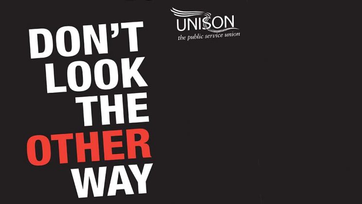 section of poster with the title: don't look the other way