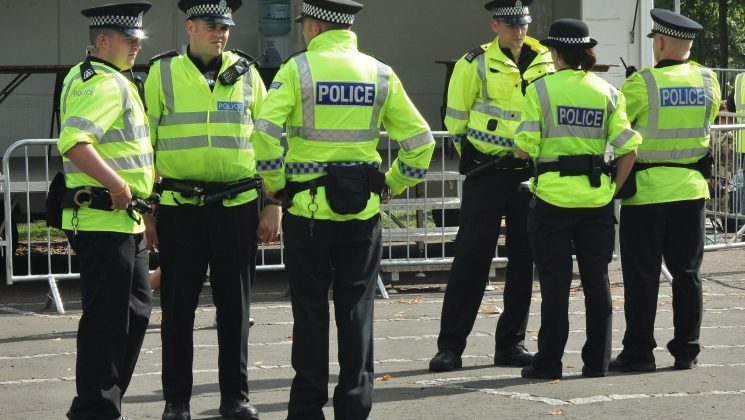 Police officers on a Glasgow street
