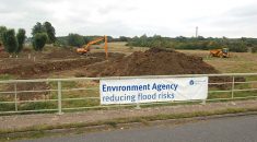 Flood defence works being carried out by the Environment Agency