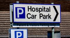 Signs for a hospital car park