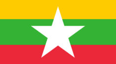 Myanmar flag – white star on yellow, green and red horizontal stripes