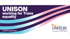 Banner - UNISON working for trans equality