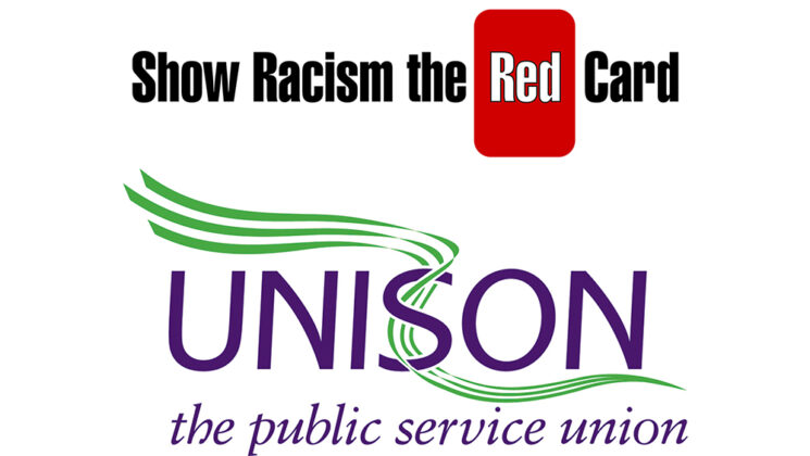 Logos of UNISON and Show Racism the Red Card