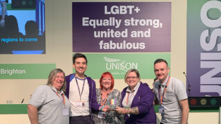 Vice president Andrea Egan with North West delegates at LGBT+ 2021
