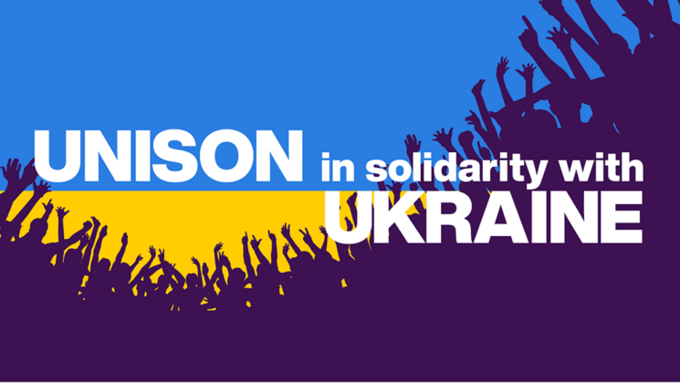 UNISON in solidarity with Ukraine graphic