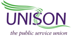 UNISON logo, with "the public service union" below it