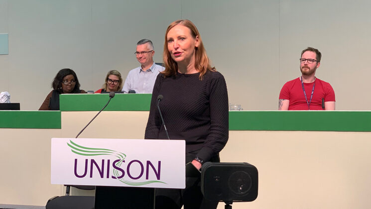 Vicky Foxcroft speaking at UNISON's disabled members' conference
