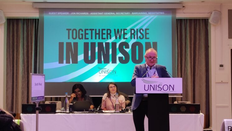 Jon Richards, UNISON assistant general secretary, speaking at UNISON's national young members conference in Bournemouth