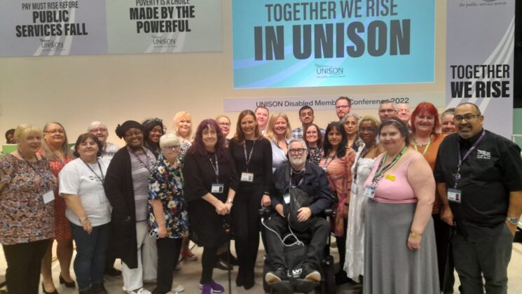 group picture of UNISON national disabled members committee at conference 2022
