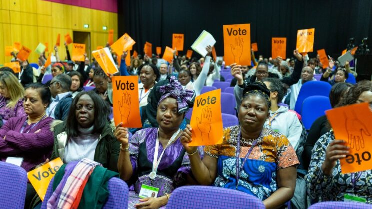 Delegates voting at Black members' conference