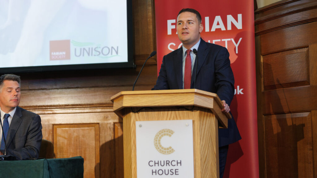 Wes Streeting MP, shadow minister for health and social care, speaking at the launch of support guarenteed