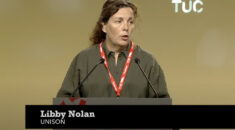 UNISON president Libby Nolan speaking at the TUC Congress 2023
