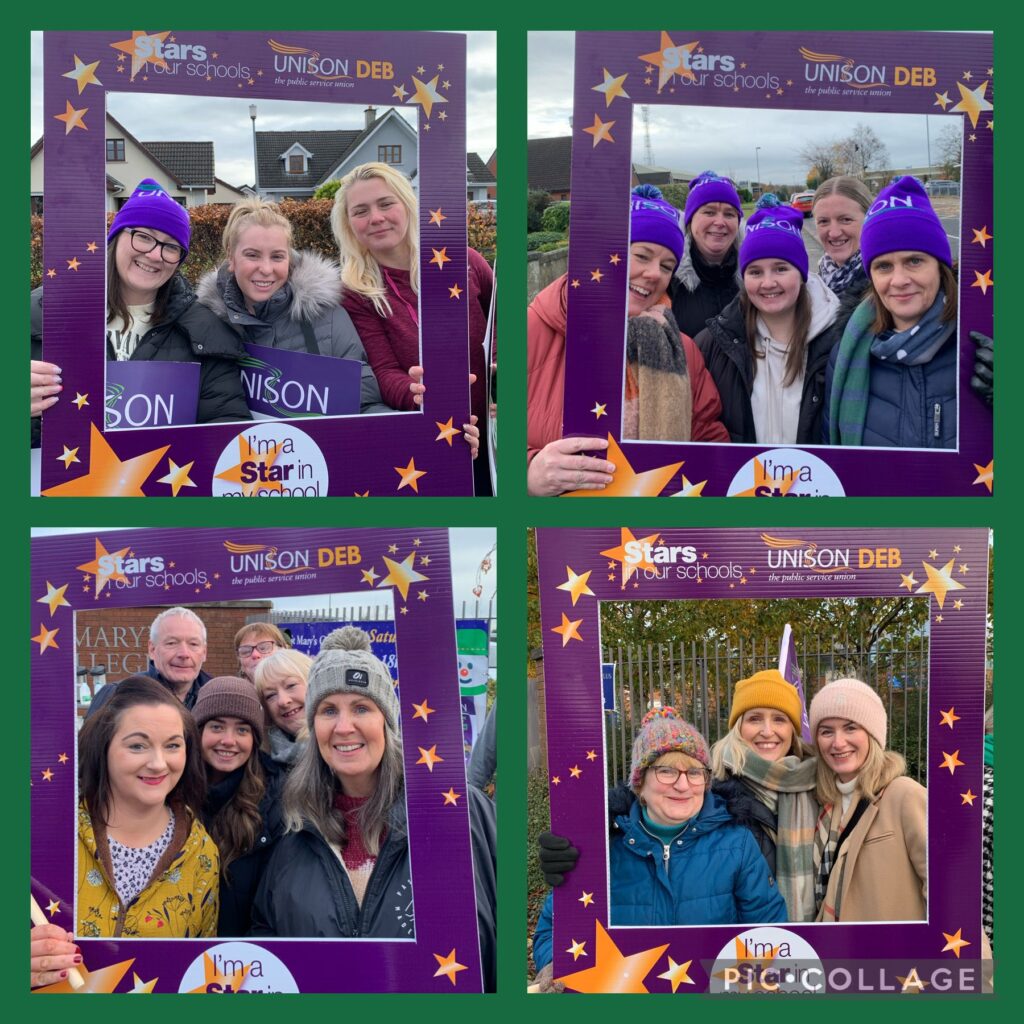 UNISON Northern Ireland members with Stars in Our Schools photo cards