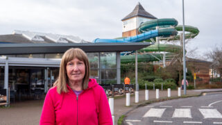 Aerobics instructor Melinda Harrison outside a Leisure World sports centre
