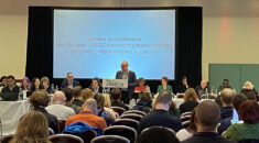 UNISON assistant general secretary Jon Richards addressing the union's higher education conference in February 2024
