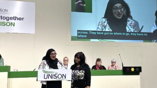 Speakers to an emergency motion on Gas at UNISON's national women's conference