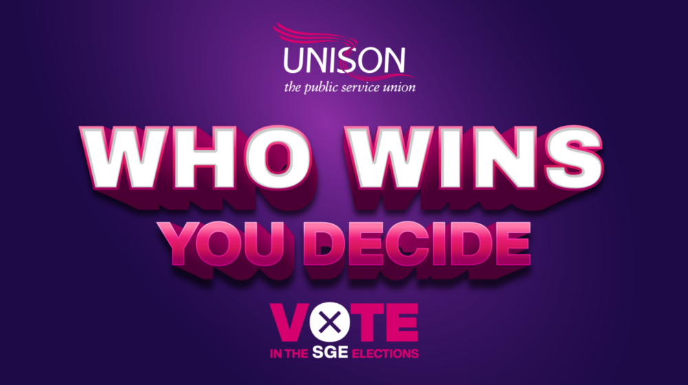 Who wins, you decide Vote in the SGE elections graphic