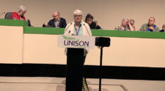 Sarah Parkinson addressing UNISON's health service group conference